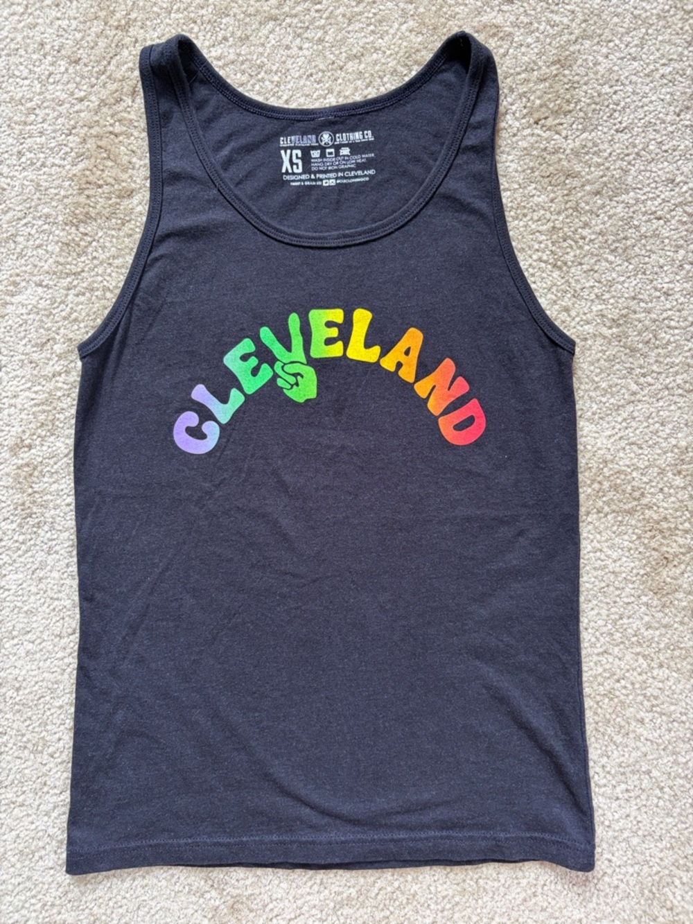 Cleveland Clothing Co Black Rainbow Pride Tank Top